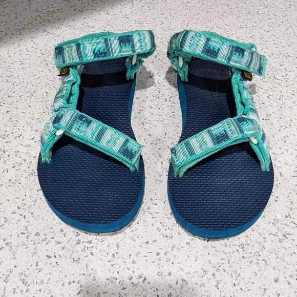 Teva Blue Green Teal Original Universal Sandal Walking Hiking Gorp Women's 8 - Picture 3 of 8